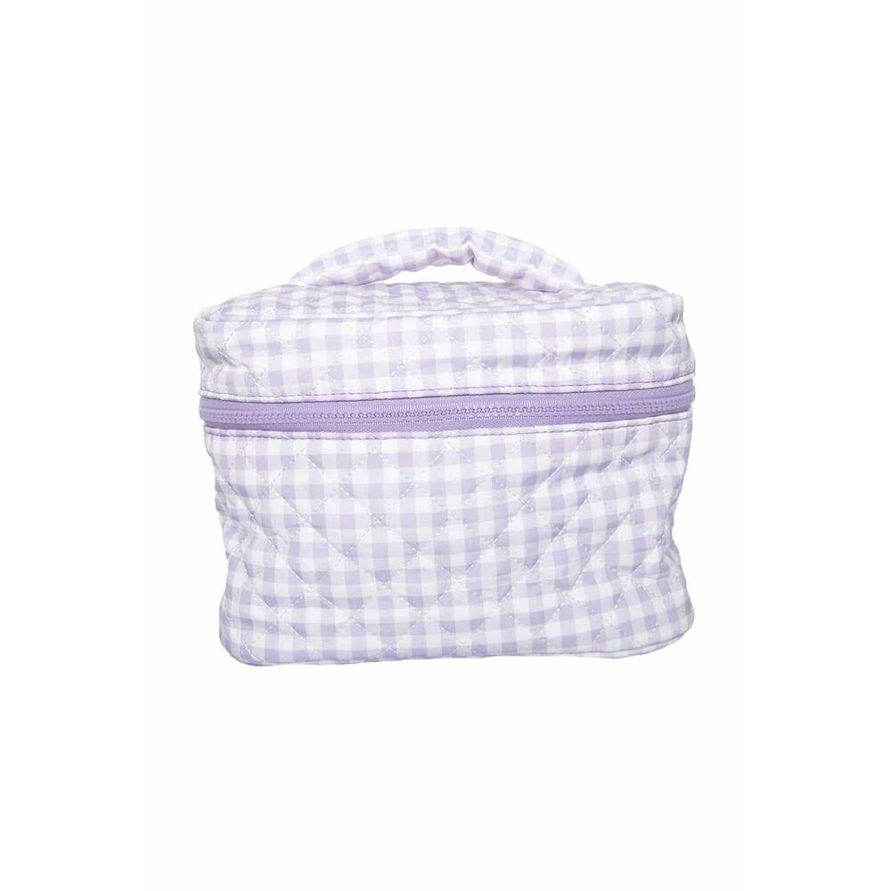 NEW KATYDID women's plaid makeup travel bag in light purple